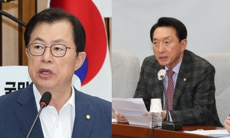 (왼쪽부터) 이만희·김석기 국민의힘 의원. [사진 = 연합뉴스]