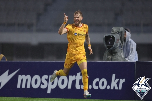 광주FC의 티모 [한국프로축구연맹 제공. 재판매 및 DB금지]