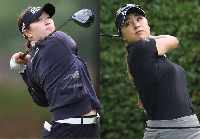 방신실(왼쪽)과 윤이나. ⓒ KLPGA