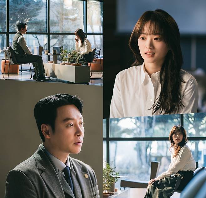 tvN 새 월화극 ‘이로운 사기’ 속 김동욱과 천우희.