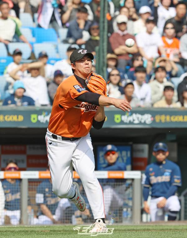 한화 이글스 3루수 노시환이 올 시즌 수비 잠재력을 보여주고 있다. 사진=한화 이글스 제공