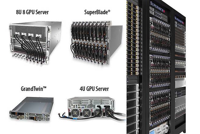 슈퍼마이크로가 컴퓨텍스 2023에서 공개한 신형 서버 제품군. 출처=슈퍼마이크로