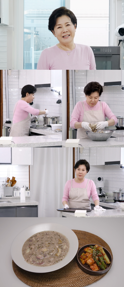 ‘편스토랑’ 박정수가 아들 정경호를 위해 닭죽을 만든다.사진=KBS 제공