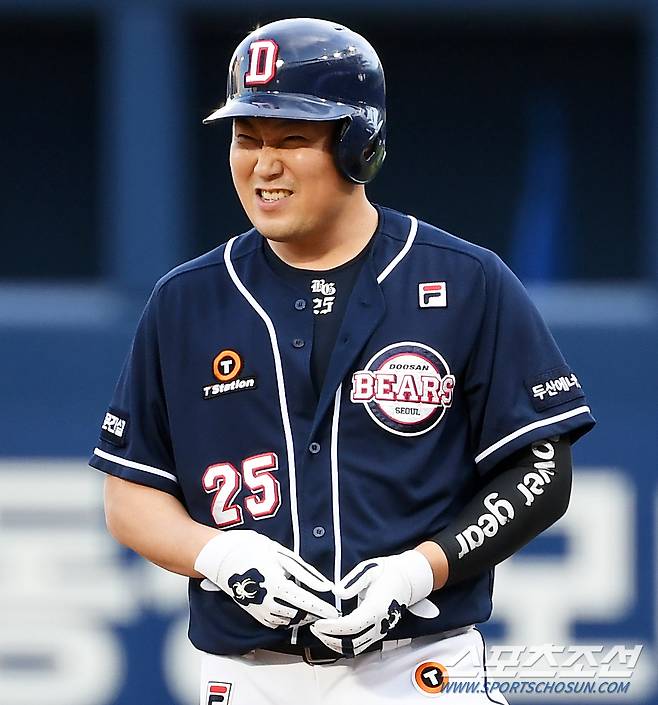 2023 KBO리그 NC 다이노스와 두산 베어스의 경기가 31일 창원NC파크에서 열렸다. 1회초 1사 1루 두산 양의지가 안타를 날린 뒤 기뻐하고 있다. 창원=박재만 기자pjm@sportschosun.com/2023.05.31/