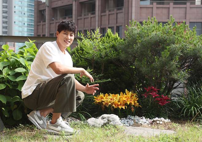 뮤지컬 '어게인 여고동창생'에 출연하는 전 농구선수 우지원씨./ 장련성 기자