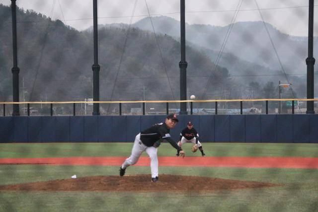 서울문화예술대 4학년 에이스 서재민. 문예대 제공