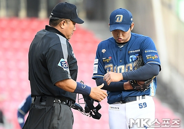 NC 구창모는 좌측 전완부 굴곡근 손상으로 약 3주 간 전력에서 이탈한다. 사진(잠실 서울)=천정환 기자