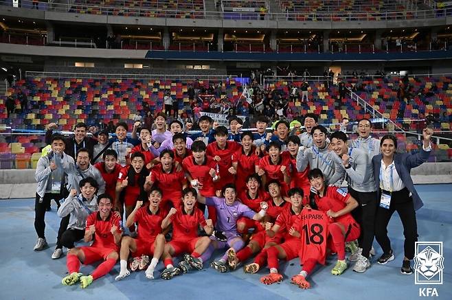 ▲ 20세 이하(U-20) 월드컵 8강에 진출한 U-20 축구대표팀. ⓒ대한축구협회