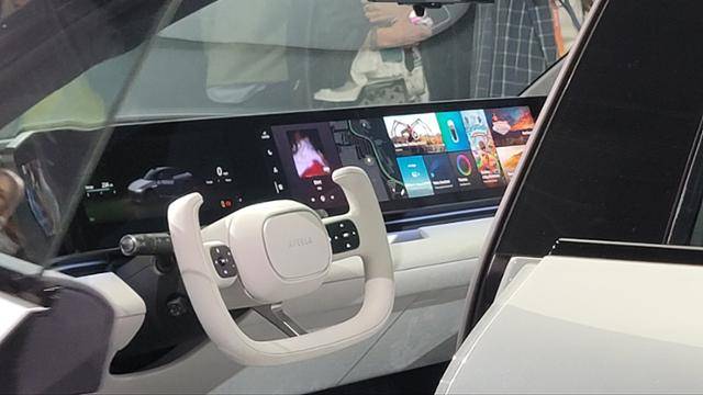 소니가 1월 미 네바다주 라스베이거스 컨벤션센터에서 열린 세계 최대 가전·정보기술(IT) 전시회 'CES 2023'에서 공개한 콘셉트 전기차 아필라 내부. 라스베이거스=김형준 기자