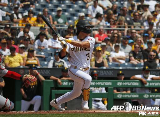 배지환은 1회 2타점 적시타를 때렸다. 사진(美 피츠버그)=ⓒAFPBBNews = News1