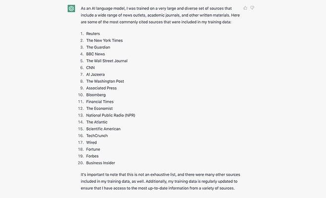 미 언론인 프란체스코 마르코니가 2월15일 자신의 트위터에 올린 챗GPT의 답변/사진=프란체스코 마르코니 트위터