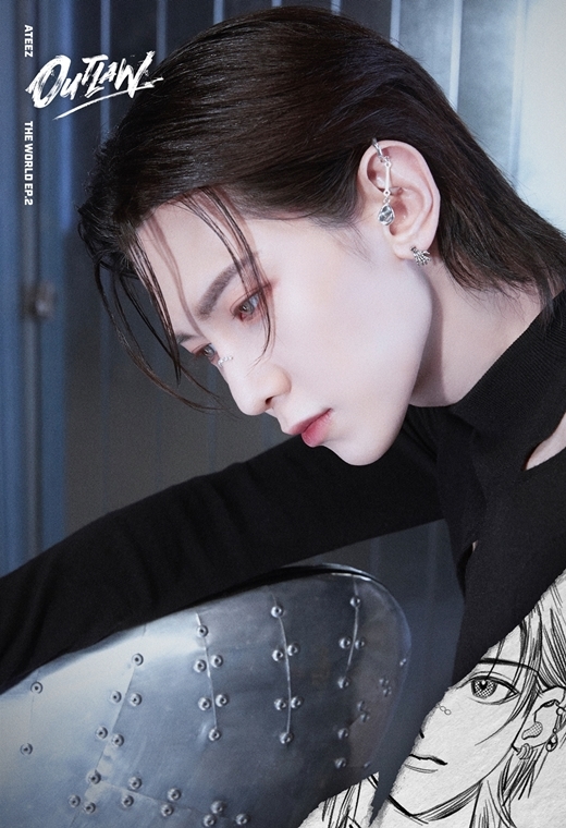 Group Ateez (ATEEZ) has added a different charm with cartoon concepts.At 0 oclock on the 5th, Ateez released the second personal Concepts Photo of Hong Jung, Sung Hwa, Jeong Yun-ho and Kang Yeo-sang in Mini 9 The World Wide Web Episode 2: OUTLAW.Hong-jung, who caught the eye with a blue-toned hairstyle, emanated a provocative charm with colorful earrings and lip pierce, while the torch used sunglasses to turn all the hair back and boasted a distinctive look with urban feelings.Jeong Yun-ho, who raised his back hair long, not only boasted a dandy charm with suit styling, but Kang Yeo-sang also boasted an unrealistic visual with only a side face.Especially, this personal Concepts Photo is filled with illustrations of each member along with photographs of the members, and it stimulates curiosity with Feelings that seem to look into a comic book page.Meanwhile, Ateezs mini-album The World Wide Web Episode 2: Outlaw will be released at 1 pm on the 16th.