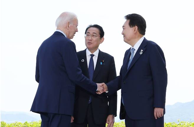 한미일 정상. 연합뉴스