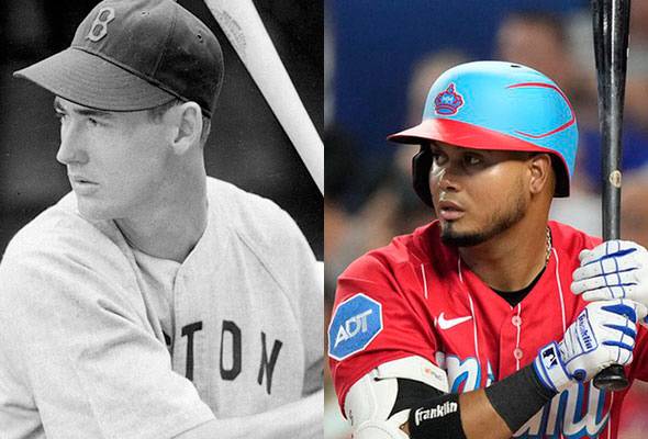 테드 윌리엄스(왼쪽)와 루이스 아라에즈. AP연합뉴스