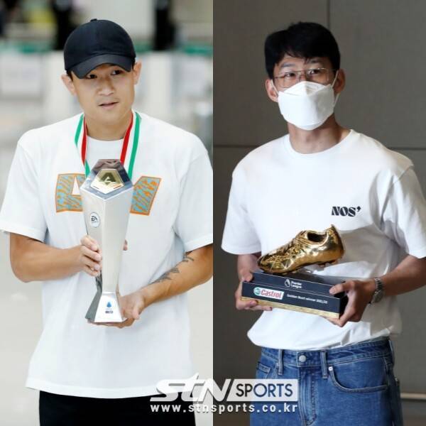 6일 김민재(좌측)와 1년 전 손흥민(우측). 사진┃뉴시스