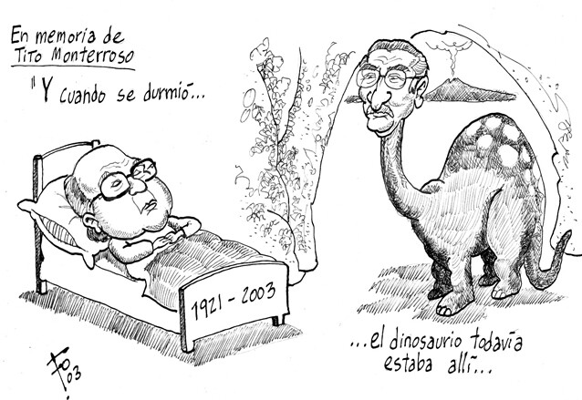 만화가 포(FO)가 몬테로소를 추모하는 만화. https://www.gazeta.gt/ 이미지 갈무리