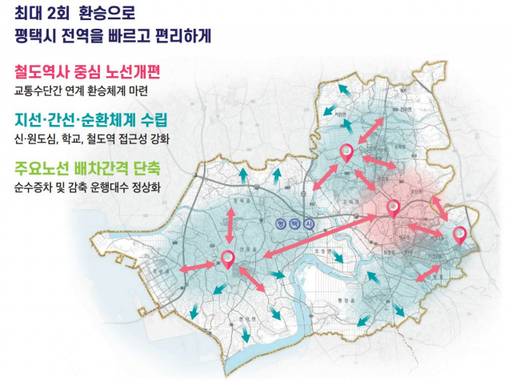 평택시가 오는 7월3일부터 고덕국제신도시와 남·북부 도심을 대상으로 전면 개편한 시내버스 노선을 시행하기로 했다. 평택시 제공 