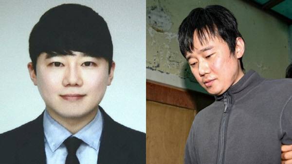 왼쪽부터 신상공개 당시 발표된 전주환의 사진과 검찰 조사를 위해 호송되고 있는 전주환. 연합뉴스