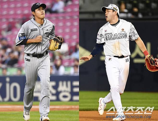 공교롭게도 1루 미트를 끼고 서로를 잡아야 하는 사이로 만난 한화 채은성과 두산 양석환은 최선을 다해 플레이를 펼쳤다.