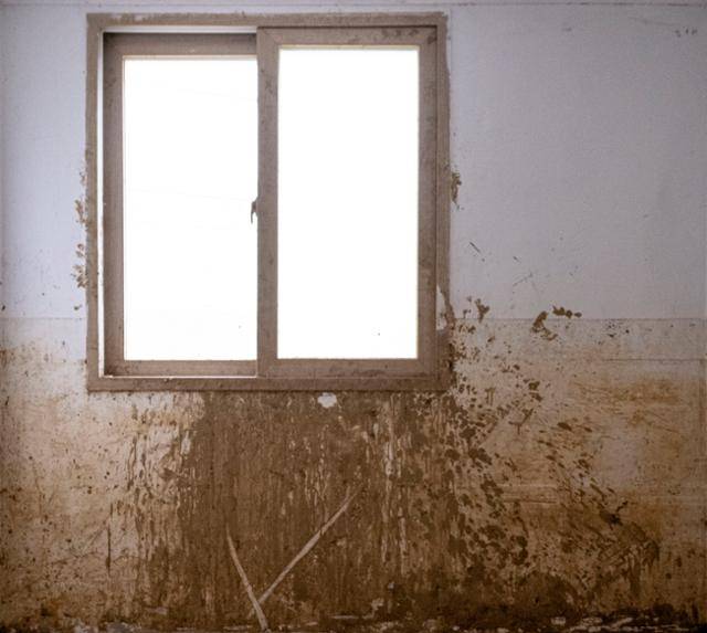 지난해 침수된 서울 동작구의 한 반지하 주택 창가에 흙탕물이 쏟아져 들어온 흔적이 남아 있다. 이한호 기자