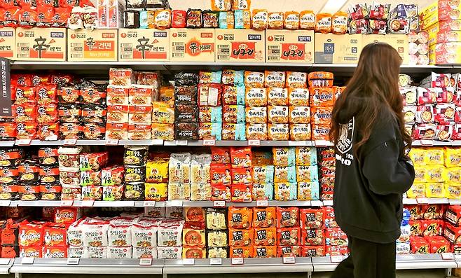 국내 식품 생산량 1위 품목에 오른 라면. 2022년 [연합뉴스 자료사진]