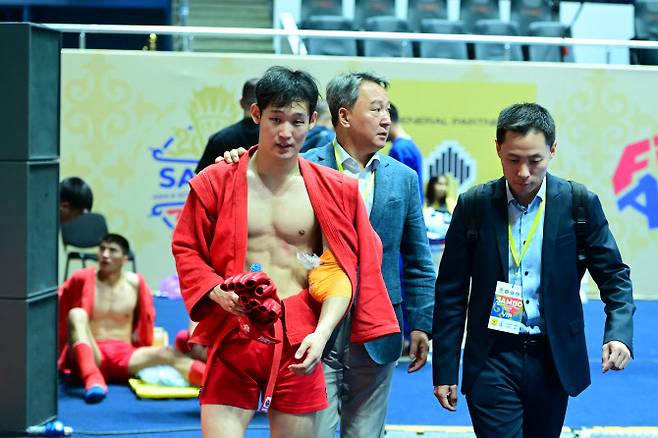 박인우는 한국 삼보 대표팀에 동메달을 안겼다. 사진=국제삼보연맹