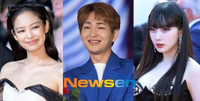 왼쪽부터 블랙핑크 제니, 샤이니 온유, 에스파 지젤 (뉴스엔DB)