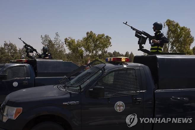 시리아 접경 지역의 요르단 국경수비대 [EPA 연합뉴스 자료사진. 재판매 및 DB 금지]