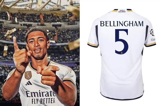 ▲ 레알 마드리드와 6년 계약을 체결한 벨링엄이 5번을 배정받았다 ⓒ 마르카 캡쳐