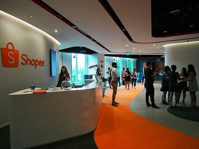 동남아 전자상거래 시장의 절대강자인 싱가로프&nbsp;씨그룹의 쇼피 본사 내부 모습. 세계일보 자료사진