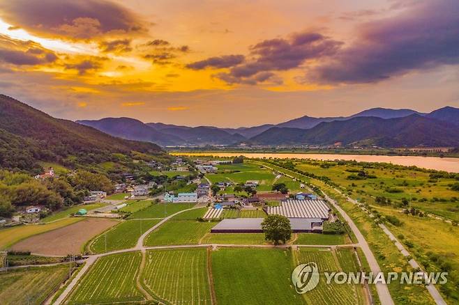 김해 도요마을 일몰 (김해=연합뉴스) 경남 김해시지속가능발전협의회와 김해시 생림면 도요마을 주관한  '도요 힐링 인생컷' 사진 공모전 수상작 중 일몰 장면. 2023.6.3 [김해시 제공. 재판매 및 DB 금지] seaman@yna.co.kr