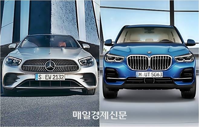 벤츠 E클래스와 BMW X5 [사진출처=벤츠, BMW]