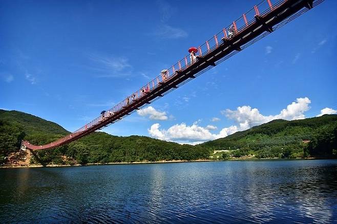 파주 마장호수 내 설치된 출렁다리. 파주시 제공