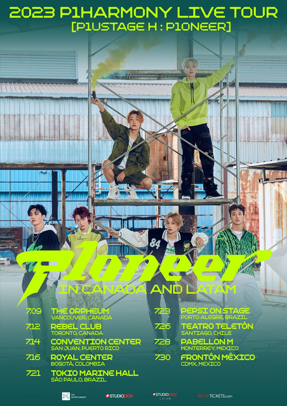 Poster for boy band P1harmony's upcoming world tour ″P1ustage H: P1oneer″ [FNC ENTERTAINMENT]