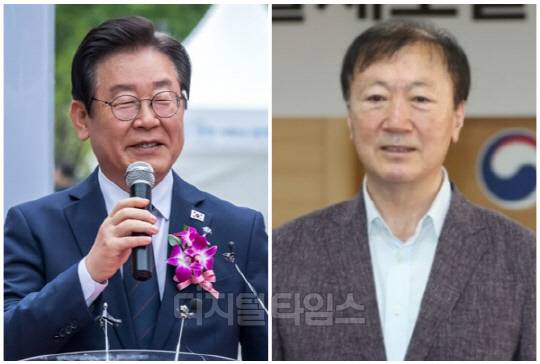 이재명(왼쪽) 더불어민주당 대표와 박인환 경찰제도발전위원장. <디지털타임스 이슬기 기자, 연합뉴스>