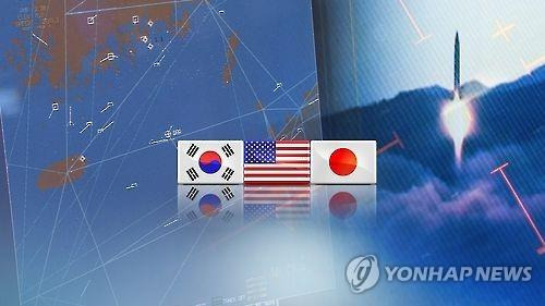 한미일 '北미사일 탐지추적훈련'(CG) [연합뉴스TV 제공]