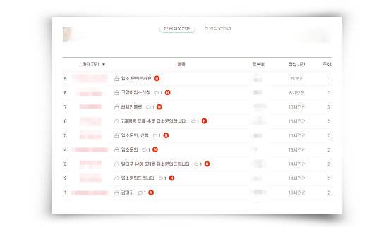 한 신종 펫숍 업체 홈페이지의 ‘안심입소 신청’ 게시판에는 하루에도 수십 건씩 파양 신청 글이 올라온다. [이학범 제공]