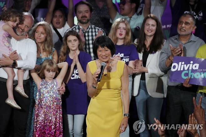 토론토시장 선거 당선자 올리비아 차우 [AP 연합뉴스 자료사진/The Canadian Press제공]