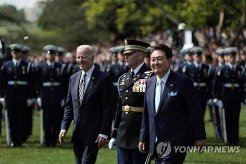 지난 4월 미국 워싱턴DC 백악관에서 만난 한미 정상 [연합뉴스 자료사진]