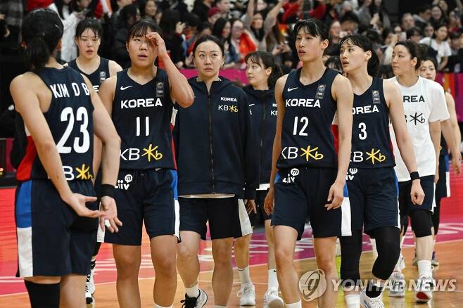 중국전을 마친 한국 선수들. [AFP=연합뉴스]