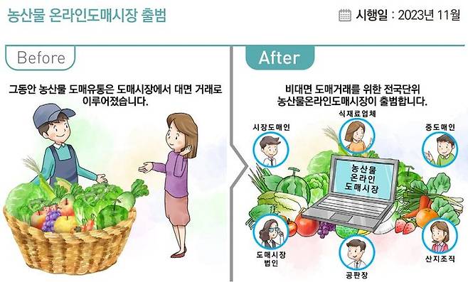 [세종=뉴시스] 오는 11월 농산물 온라인도매시장이 출범한다.  *재판매 및 DB 금지