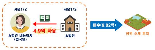 외국인 토지거래 불법의심 사례. 자료 국토부