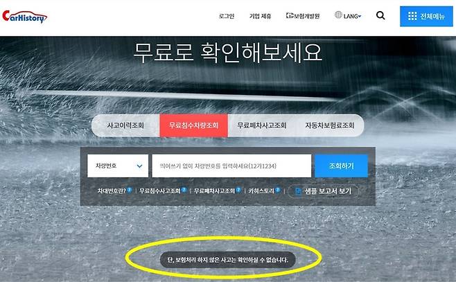 보험개발원 카히스토리 [사진출처=카히스토리 캡처]