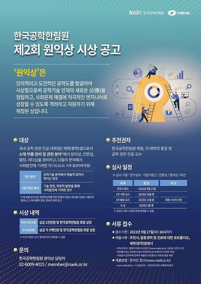 원익상 공고 [한국공학한림원 제공. 재판매 및 DB 금지]