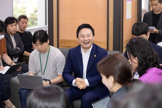 기자간담회서 발언하는 원희룡 국토부 장관 [국토교통부 제공]