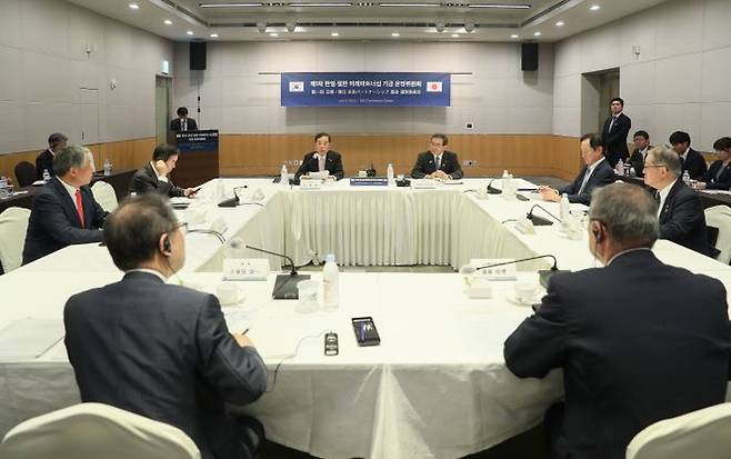 김병준 전경련 회장직무대행이 6일 전경련회관 컨퍼런스센터에서 열린 '제1차 한일·일한 미래파트너십 기금 운영위원회'에 참석해 인사말을 하고 있다.ⓒ전국경제인연합회