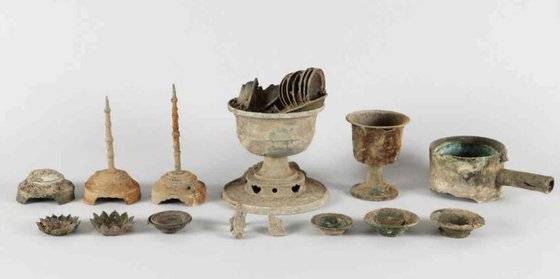 청동 공양구 일부 모습. 사진 문화재청