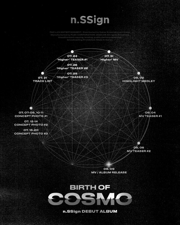 ▲ 엔싸인 데뷔 앨범 스케줄러. 제공|n.CH엔터테인먼트