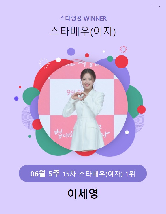 이세영, 스타랭킹 女배우 11주 연속 1위..부동의 인기