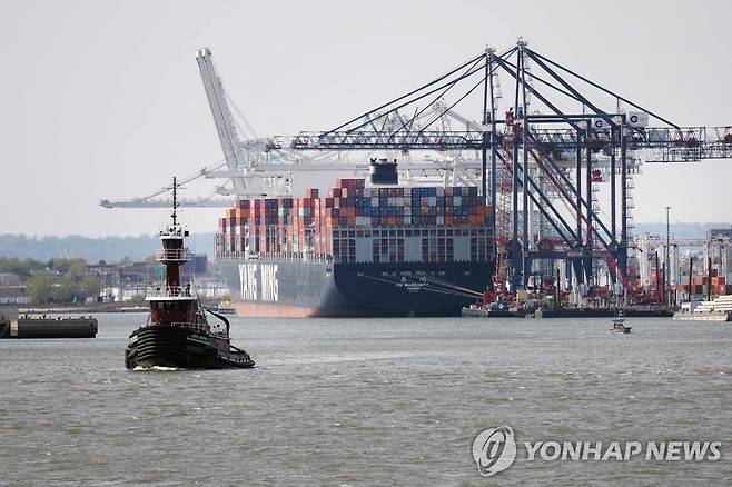 미국 동부 뉴저지 항구에 입항한 화물선 [AFP 연합뉴스 자료사진/Getty Images제공]